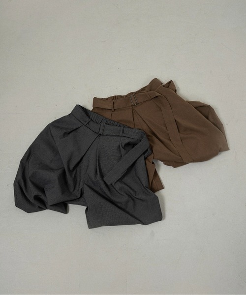 lawgy(ラウジー)の「belt set center tuck check pants / ベルトセットセンタータックチェックパンツ(その他パンツ・レディース・ブラック/キャメル・FREE)」の10枚目の写真