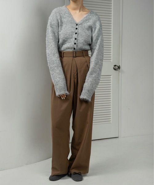 lawgy(ラウジー)の「belt set center tuck check pants / ベルトセットセンタータックチェックパンツ(その他パンツ・レディース・ブラック/キャメル・FREE)」の11枚目の写真
