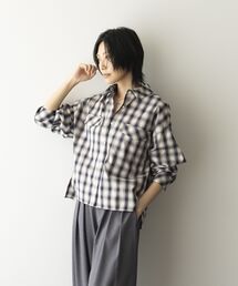 GARAGE OF GOOD CLOTHING | オンブレチェックショート丈シャツ(シャツ/ブラウス)