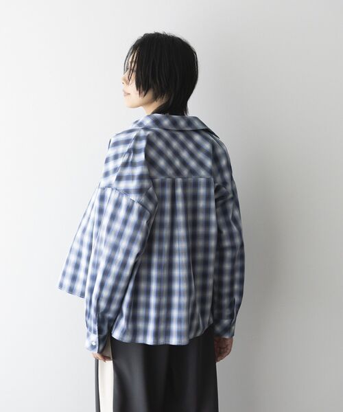 GARAGE OF GOOD CLOTHING（ガレージオブグッドクロージング）の「オンブレチェックショート丈シャツ（シャツ/ブラウス・レディース・ベージュ/ブルー・FREE）」の19枚目の写真