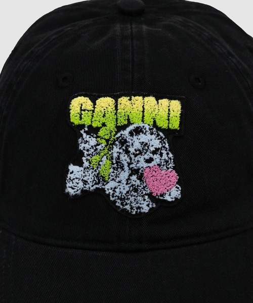 GANNI（ガニー）の「Washed Cotton Canvas Puppy Cap（キャップ・レディース・ブラック・ONESIZE）」の3枚目の写真
