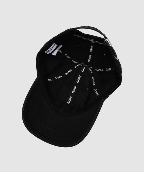 GANNI（ガニー）の「Washed Cotton Canvas Puppy Cap（キャップ・レディース・ブラック・ONESIZE）」の5枚目の写真