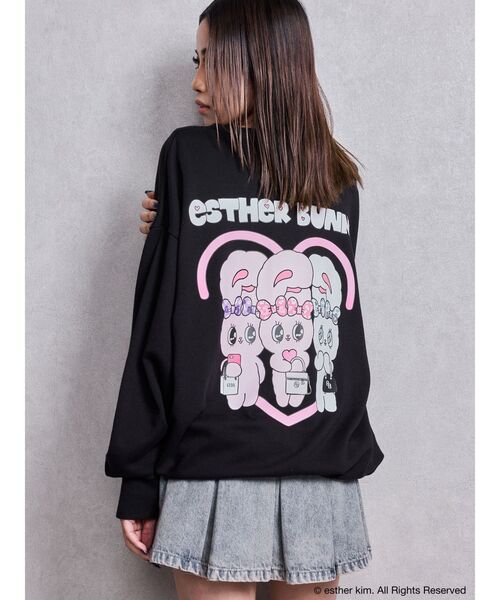 GYDA（ジェイダ）の「Esther Bunny×GYDA BIG プルオーバー（スウェット・レディース・ブラック/オフホワイト/パープル・FREE）」の2枚目の写真