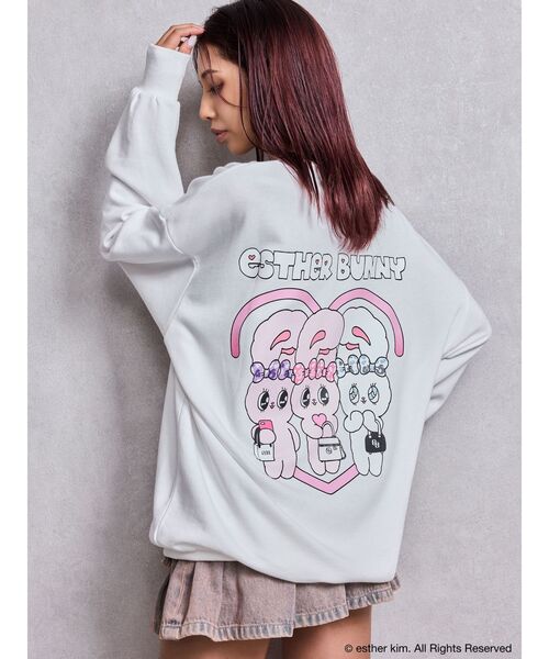 GYDA（ジェイダ）の「Esther Bunny×GYDA BIG プルオーバー（スウェット・レディース・ブラック/オフホワイト/パープル・FREE）」の5枚目の写真