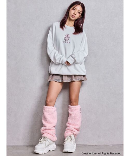 GYDA（ジェイダ）の「Esther Bunny×GYDA BIG プルオーバー（スウェット・レディース・ブラック/オフホワイト/パープル・FREE）」の7枚目の写真