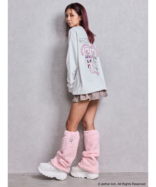 GYDA（ジェイダ）の「Esther Bunny×GYDA BIG プルオーバー（スウェット・レディース・ブラック/オフホワイト/パープル・FREE）」の8枚目の写真