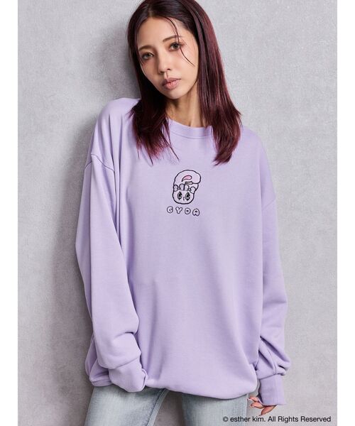 GYDA（ジェイダ）の「Esther Bunny×GYDA BIG プルオーバー（スウェット・レディース・ブラック/オフホワイト/パープル・FREE）」の10枚目の写真