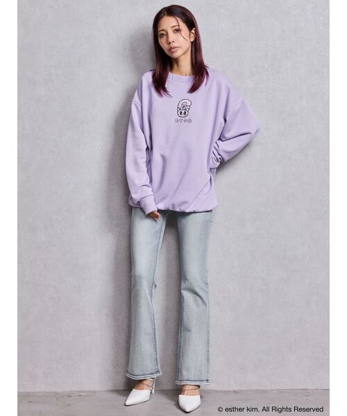 GYDA（ジェイダ）の「Esther Bunny×GYDA BIG プルオーバー（スウェット・レディース・ブラック/オフホワイト/パープル・FREE）」の14枚目の写真