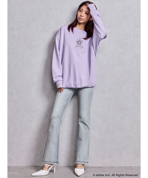 GYDA（ジェイダ）の「Esther Bunny×GYDA BIG プルオーバー（スウェット・レディース・ブラック/オフホワイト/パープル・FREE）」の15枚目の写真