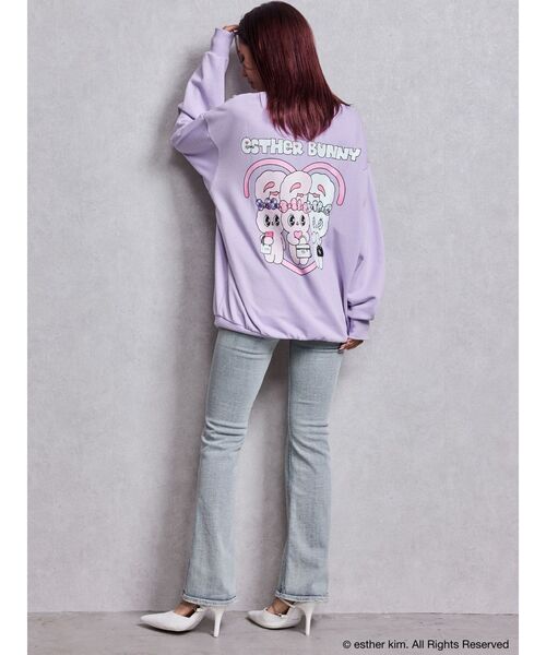 GYDA（ジェイダ）の「Esther Bunny×GYDA BIG プルオーバー（スウェット・レディース・ブラック/オフホワイト/パープル・FREE）」の16枚目の写真