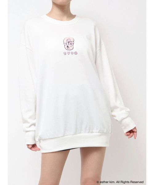 GYDA（ジェイダ）の「Esther Bunny×GYDA BIG プルオーバー（スウェット・レディース・ブラック/オフホワイト/パープル・FREE）」の17枚目の写真