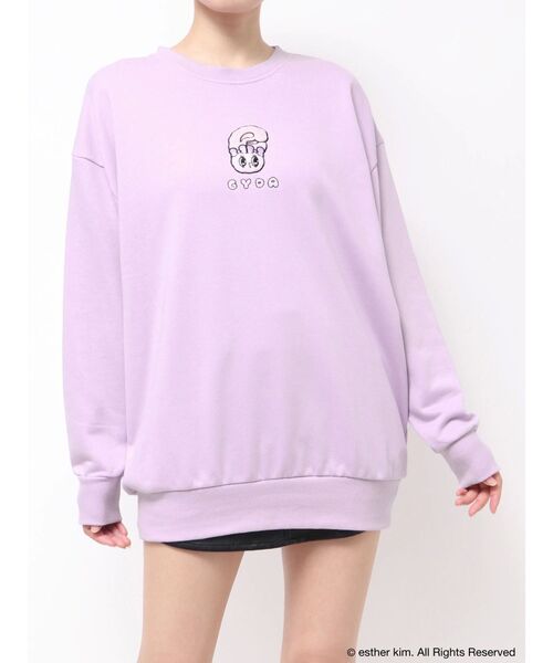 GYDA（ジェイダ）の「Esther Bunny×GYDA BIG プルオーバー（スウェット・レディース・ブラック/オフホワイト/パープル・FREE）」の18枚目の写真