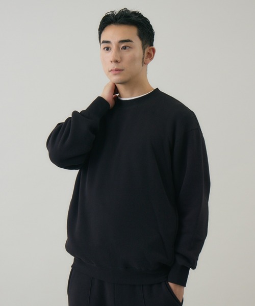 kuros'(クロス)の「【kuros’オリジナル】もちとろクルーネックプルオーバー(Tシャツ/カットソー・レディース・オートミール/ブラック・MEDIUM/LARGE)」の2枚目の写真