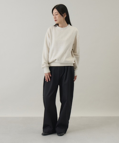 kuros'(クロス)の「【kuros’オリジナル】もちとろクルーネックプルオーバー(Tシャツ/カットソー・レディース・オートミール/ブラック・MEDIUM/LARGE)」の13枚目の写真