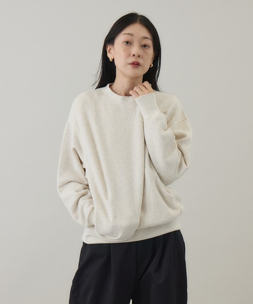 kuros'(クロス)の「【kuros’オリジナル】もちとろクルーネックプルオーバー(Tシャツ/カットソー・レディース・オートミール/ブラック・MEDIUM/LARGE)」の18枚目の写真