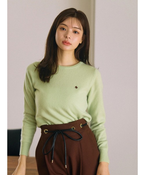 POLO BCS(ポロ ビーシーエス)の「【POLO BCSコラボ】カシミヤ100クルーネックニット(ニット/セーター・レディース・ネイビー/グレー/ライトグリーン・MEDIUM)」の3枚目の写真