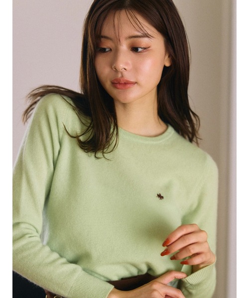 POLO BCS(ポロ ビーシーエス)の「【POLO BCSコラボ】カシミヤ100クルーネックニット(ニット/セーター・レディース・ネイビー/グレー/ライトグリーン・MEDIUM)」の15枚目の写真