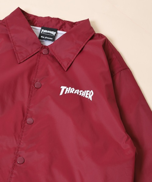 THRASHER（スラッシャー）の「THRASHER MAG LOGO COACH JACKET JKT マグロゴ フロント/バックプリント ナイロンコーチジャケット（ナイロンジャケット・メンズ・レッド系/ブラック/ネイビー系/グリーン/バーガンディー/グリーン系/ブラック系/ネイビー・M/L/XL）」の7枚目の写真
