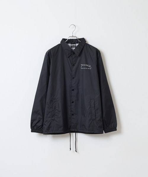 THRASHER（スラッシャー）の「THRASHER MAG LOGO COACH JACKET JKT マグロゴ フロント/バックプリント ナイロンコーチジャケット（ナイロンジャケット・メンズ・レッド系/ブラック/ネイビー系/グリーン/バーガンディー/グリーン系/ブラック系/ネイビー・M/L/XL）」の9枚目の写真