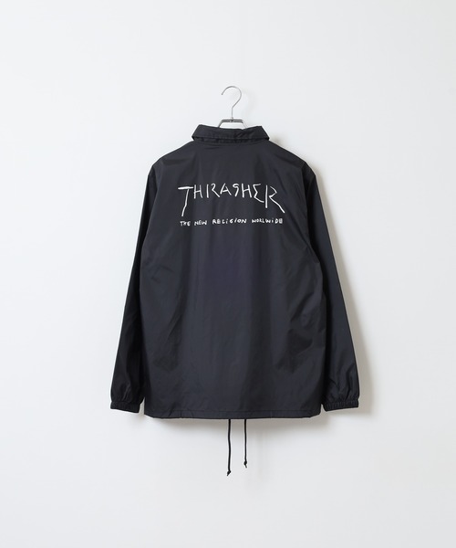 THRASHER（スラッシャー）の「THRASHER MAG LOGO COACH JACKET JKT マグロゴ フロント/バックプリント ナイロンコーチジャケット（ナイロンジャケット・メンズ・レッド系/ブラック/ネイビー系/グリーン/バーガンディー/グリーン系/ブラック系/ネイビー・M/L/XL）」の10枚目の写真