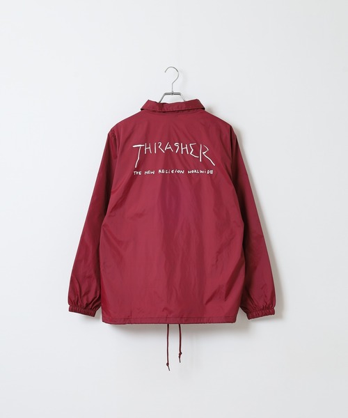 THRASHER（スラッシャー）の「THRASHER MAG LOGO COACH JACKET JKT マグロゴ フロント/バックプリント ナイロンコーチジャケット（ナイロンジャケット・メンズ・レッド系/ブラック/ネイビー系/グリーン/バーガンディー/グリーン系/ブラック系/ネイビー・M/L/XL）」の17枚目の写真