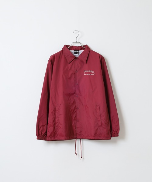 THRASHER（スラッシャー）の「THRASHER MAG LOGO COACH JACKET JKT マグロゴ フロント/バックプリント ナイロンコーチジャケット（ナイロンジャケット・メンズ・レッド系/ブラック/ネイビー系/グリーン/バーガンディー/グリーン系/ブラック系/ネイビー・M/L/XL）」の15枚目の写真