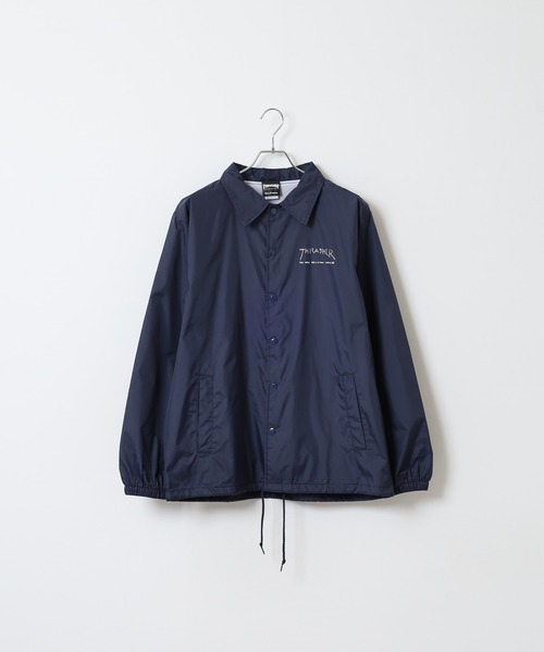 THRASHER（スラッシャー）の「THRASHER MAG LOGO COACH JACKET JKT マグロゴ フロント/バックプリント ナイロンコーチジャケット（ナイロンジャケット・メンズ・レッド系/ブラック/ネイビー系/グリーン/バーガンディー/グリーン系/ブラック系/ネイビー・M/L/XL）」の13枚目の写真