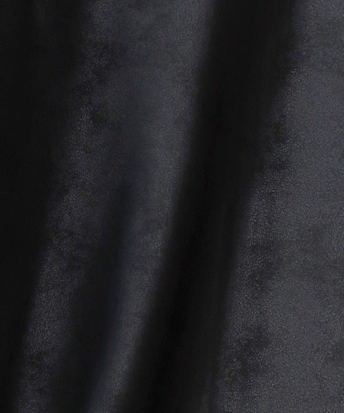 SITRY（シトリー）の「Fake Leather Track Jacket/オーバーサイズ フェイクレザー サイドライン スター フラワー ワンポイント刺繍 ダブルジップ トラックジャケット ジャージ（ジャージ・メンズ・ブラック系その他/ブラック・L/M）」の17枚目の写真