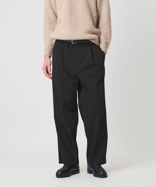 BEAUTY&YOUTH UNITED ARROWS（ビューティーアンドユースユナイテッドアローズ）の「ヴィンテージライク ナイロン 1プリーツ ワイド パンツ NO.9（その他パンツ・メンズ・ブラック/ダークグリーン・L/S/M/XL）」の2枚目の写真