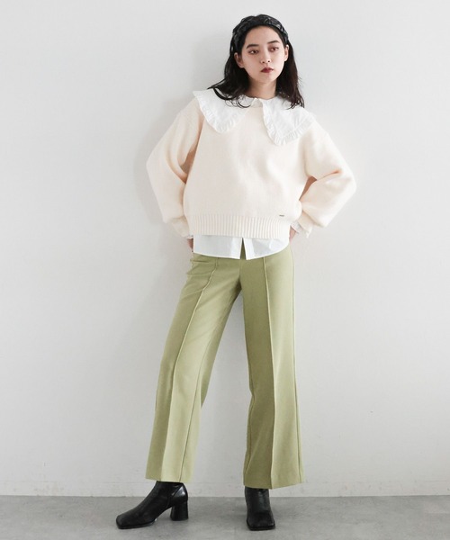 RAGEBLUE（レイジブルー）の「細コールストレートスラックス/セットアップ対応（スラックス・レディース・グリーン/ネイビー・FREE）」の3枚目の写真