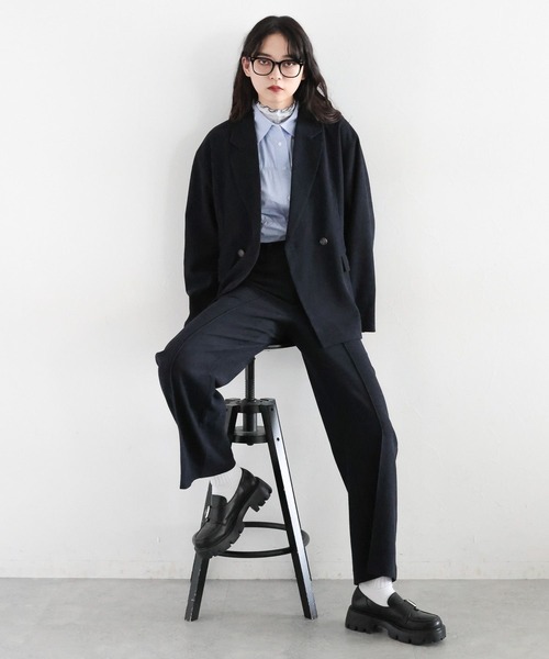 RAGEBLUE（レイジブルー）の「細コールストレートスラックス/セットアップ対応（スラックス・レディース・グリーン/ネイビー・FREE）」の7枚目の写真