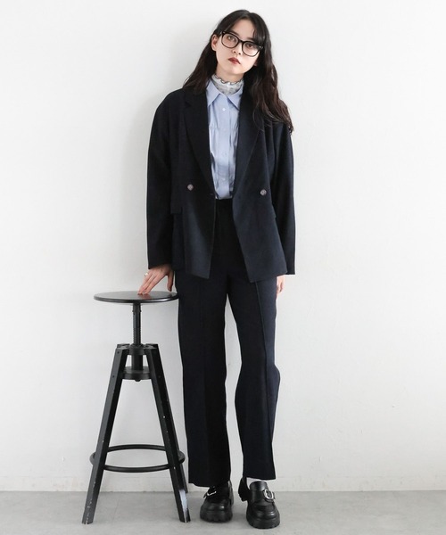 RAGEBLUE（レイジブルー）の「細コールストレートスラックス/セットアップ対応（スラックス・レディース・グリーン/ネイビー・FREE）」の9枚目の写真