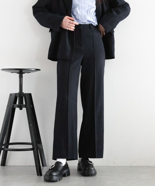 RAGEBLUE（レイジブルー）の「細コールストレートスラックス/セットアップ対応（スラックス・レディース・グリーン/ネイビー・FREE）」の10枚目の写真