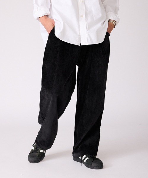 80s〜 ISTANTE 総柄ベロア2タックトラウザースパンツ 50 スラックス ベロア生地 2タックストレートパンツ（スラックス）｜ALL RUNS（オール