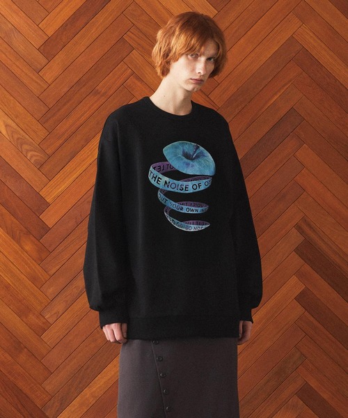 SHAREEF（シャリーフ）の「"APPLE PEEL" BIG SWEAT（スウェット・メンズ・ブラック/ホワイト/ダークグリーン・3/2/1）」の3枚目の写真