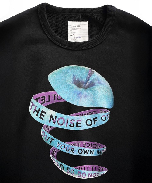 SHAREEF（シャリーフ）の「"APPLE PEEL" BIG SWEAT（スウェット・メンズ・ブラック/ホワイト/ダークグリーン・3/2/1）」の5枚目の写真