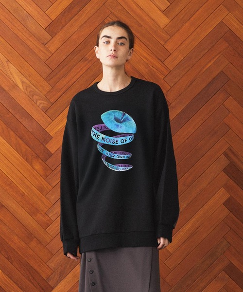 SHAREEF（シャリーフ）の「"APPLE PEEL" BIG SWEAT（スウェット・メンズ・ブラック/ホワイト/ダークグリーン・3/2/1）」の14枚目の写真