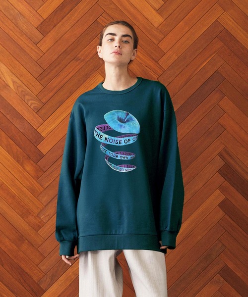 SHAREEF（シャリーフ）の「"APPLE PEEL" BIG SWEAT（スウェット・メンズ・ブラック/ホワイト/ダークグリーン・3/2/1）」の15枚目の写真