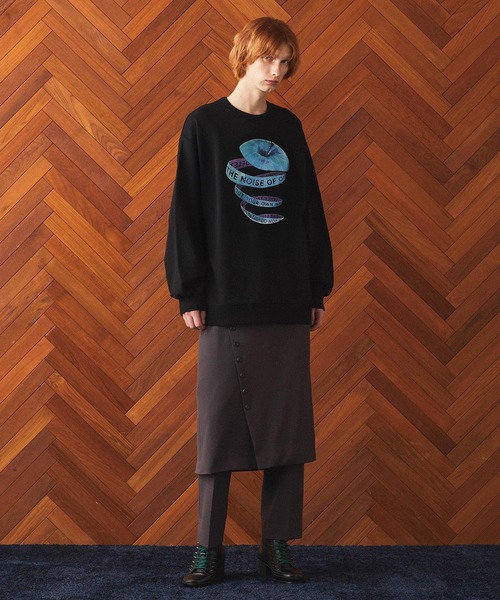 SHAREEF（シャリーフ）の「"APPLE PEEL" BIG SWEAT（スウェット・メンズ・ブラック/ホワイト/ダークグリーン・3/2/1）」の16枚目の写真