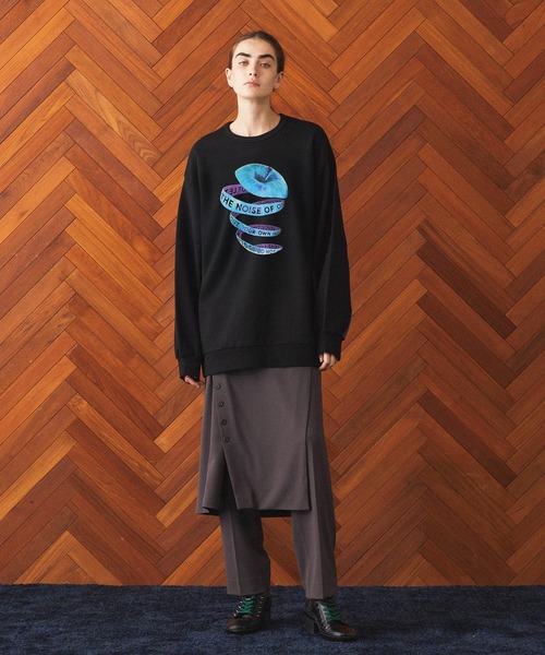 SHAREEF（シャリーフ）の「"APPLE PEEL" BIG SWEAT（スウェット・メンズ・ブラック/ホワイト/ダークグリーン・3/2/1）」の17枚目の写真