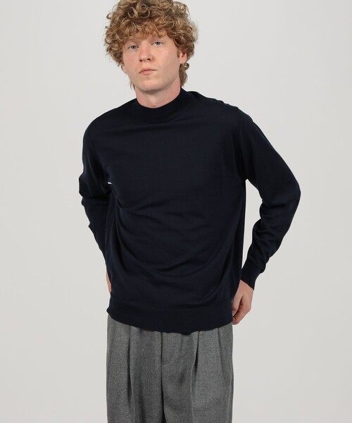 JOHN SMEDLEY（ジョンスメドレー）の「JOHN SMEDLEY KILDAY メリノウール モックネックプルオーバーニット（ニット/セーター・メンズ・ライトブラウン/ボルドー/ネイビー・L/M/S）」の4枚目の写真