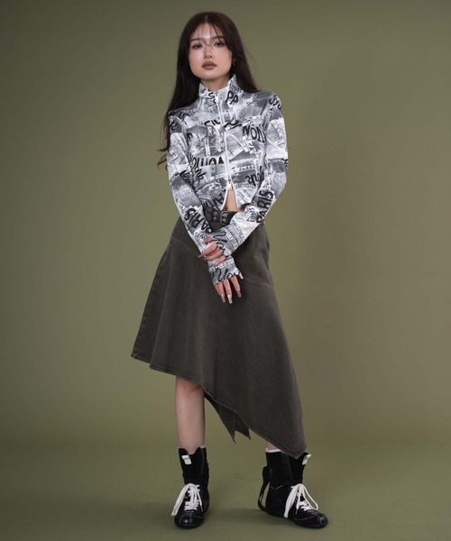 dispark（ディスパーク）の「DISPARK/オールラウンドプリントバイカートップ（シャツ/ブラウス・レディース・ホワイト・FREE）」の8枚目の写真