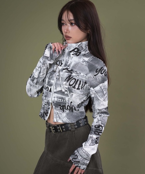 dispark（ディスパーク）の「DISPARK/オールラウンドプリントバイカートップ（シャツ/ブラウス・レディース・ホワイト・FREE）」の9枚目の写真