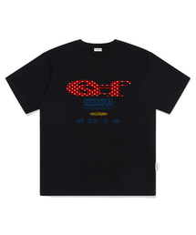 レッドドット ESCF ロゴ コラージュプリント オーバーサイズ 半袖Tシャツ ブラック