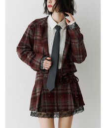 jouetie(ジュエティ)のステンカラーラインストーンショートジャケット【セットアップ対応】(テーラードジャケット)