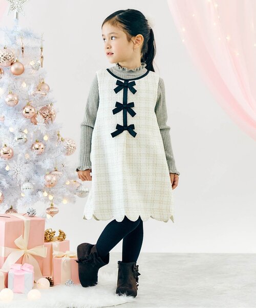 ツイードリボンジャンスカ＿アプレレクールマシェリ_ジュニア対応