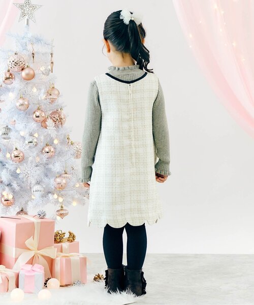 ツイードリボンジャンスカ＿アプレレクールマシェリ_ジュニア対応