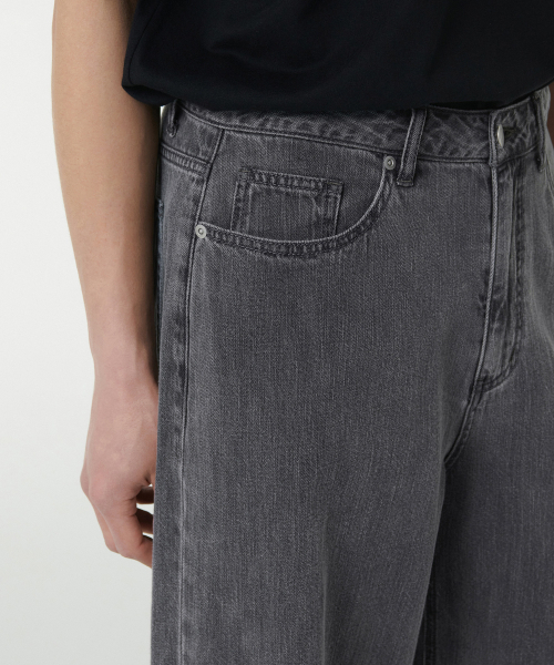 MUSINSA STANDARD（ムシンサスタンダード）の「リネンライクエクストラワイドデニムパンツ[グレー]（デニムパンツ・メンズ・その他・33/26/27/28/29/42/36/34/32/30/31/40/38）」の5枚目の写真