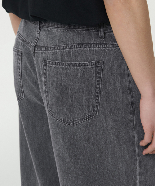 MUSINSA STANDARD（ムシンサスタンダード）の「リネンライクエクストラワイドデニムパンツ[グレー]（デニムパンツ・メンズ・その他・33/26/27/28/29/42/36/34/32/30/31/40/38）」の6枚目の写真