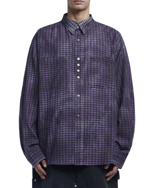 NOMANUAL(NOMANUAL)の「OVERDYED CHECK SHIRT - PURPLE(シャツ/ブラウス・メンズ・その他・MEDIUM/LARGE)」の2枚目の写真